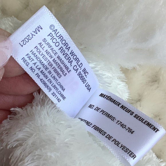 Aurora World Plush White Unicorn with Pink Horn Stuffed Animal Toy 🦄 - Picture 12 of 14